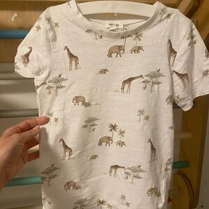 Newbie Boys Safari Animal Tee - White and Brown